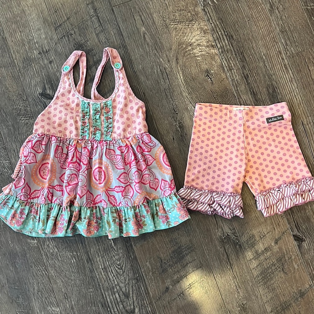 Matilda Jane Girls Outfit (Tank and Shorts) Size 6 EUC